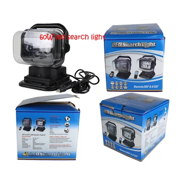 

360 degree Remote Control 7Inch 4D Led Search Light 60w Marine search light Spot light 12-24V for Vehicle Off road Car Truck