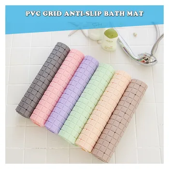 

NEW Color Anti-Slip PVC Bathtub Bath Mat With Sucker Kid's Shower Grid Bath Mat Soft Massage Pad Kitchen Bathroom Hotel Carpet