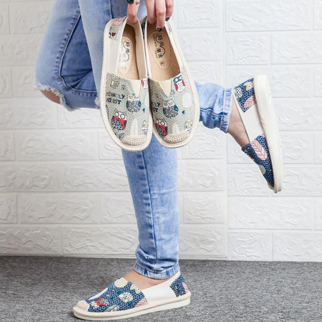 

xiniu Mixed Colors Spring Summer Loafers Women Slip On Flat With Casual Canvas Shoes 2019 Designers Lazy Flats Shoes #0617