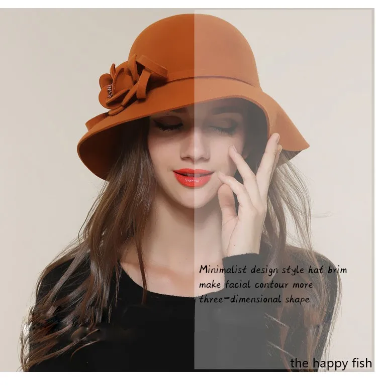 Charming Fedoras ! Women Fedora Hat for Woman Fedora Hats Wide Brim Fedora hat Women Wool  Fedoras Flora (7)