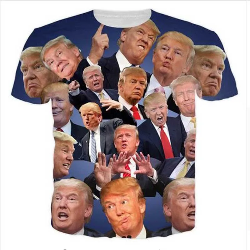 Футболка Горячая Трамп 3D Slim Fit брендовая одежда Повседневная Уличная Мужская футболки мода Дональд Трамп фитнес Джерси S-5XL