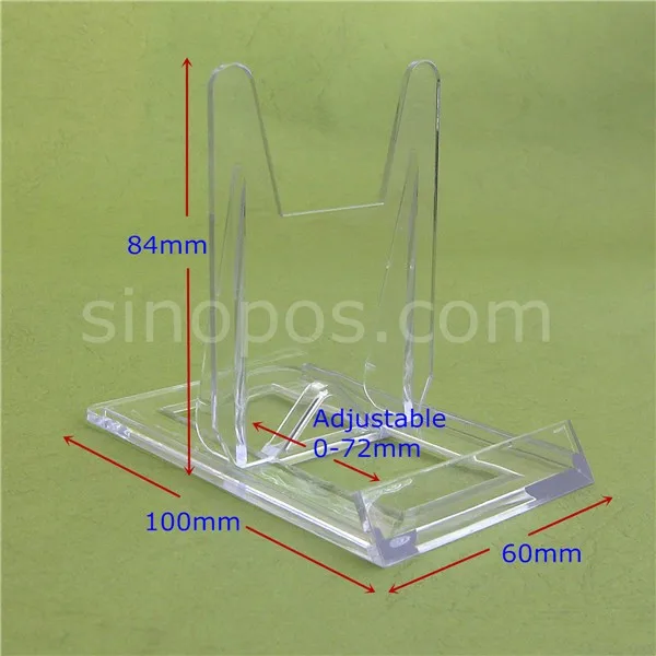 Ясно раздвижные Дисплей мольберты 100x60 мм, прозрачный пластик художественная выставка регулируемая пластина стенд, сотовый телефон, керамическая стойка для CD DVD
