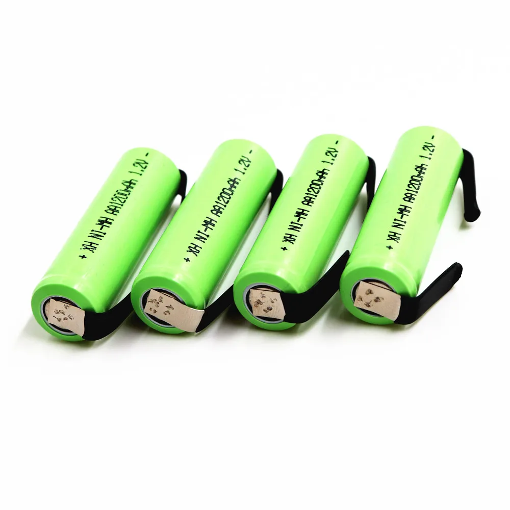 /lote AA Аккумуляторная батарея 1200mAh 1,2 V NI MH батарея солдат 14430 с никелевой пластиной электрическая Игла DIY батарея