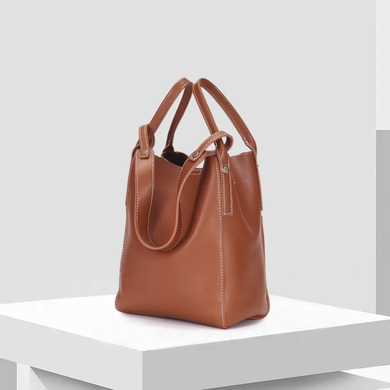 

Fashion women bag genuine leather women's handbags simple ladies hand bags casual large capacity female messenger shoulder bag