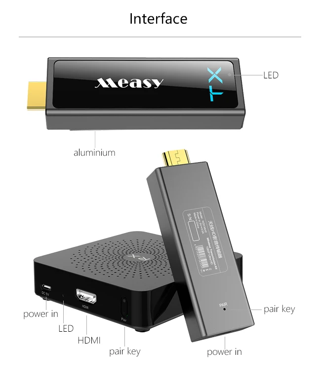 Measy W2H MINI 2 Беспроводной HDMI передатчик и приемник HDMI Extender до 30 м/100 футов для потоковой передачи 1080 P 3D видео от ноутбука