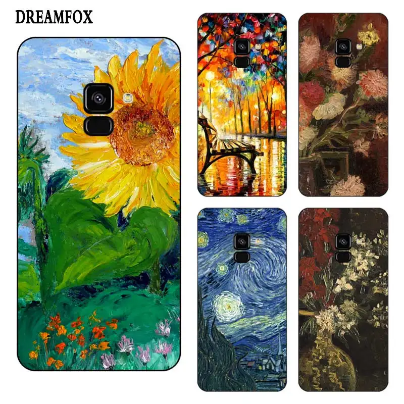 P236 Van Gogh Black Silicone Case Cover For Samsung Galaxy J2 J3 J4 J5 J6 J7 J8 Pro Plus Prime 2018 2017 |