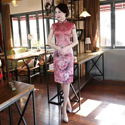 Новый китайский свадебное платье пикантные короткие Cheongsam элегантный тонкий Лето Qipao элегантные платье чонсам