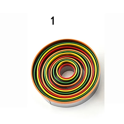 12PcsSet Colorful Circle Round Shaped Cookie Cutter Stainless Steel Biscuit Cutting Mold Cake Ring Mousse Mould Baking Tools11