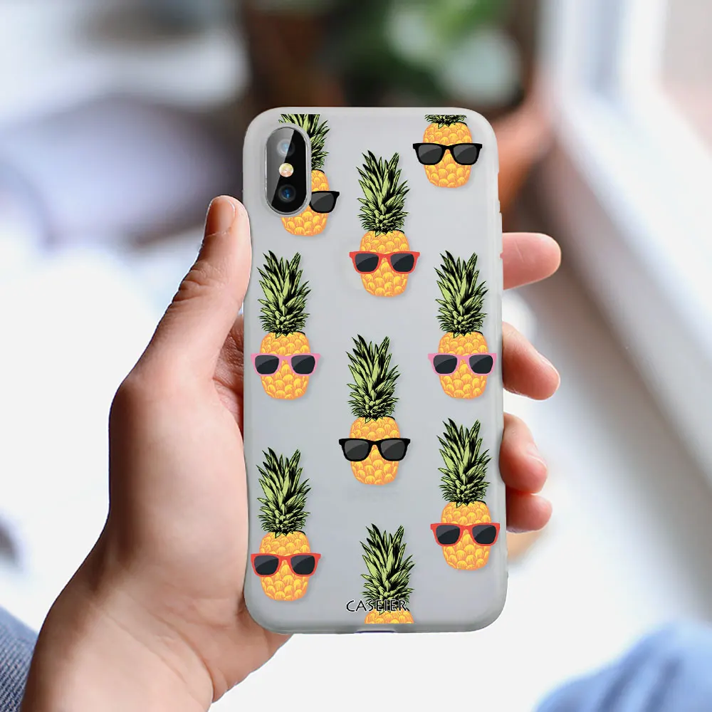 CASEIER летние чехлы для телефонов iPhone 7 8 Plus X XS чехол Max XR Funda 11 Pro 5S Мягкий ТПУ