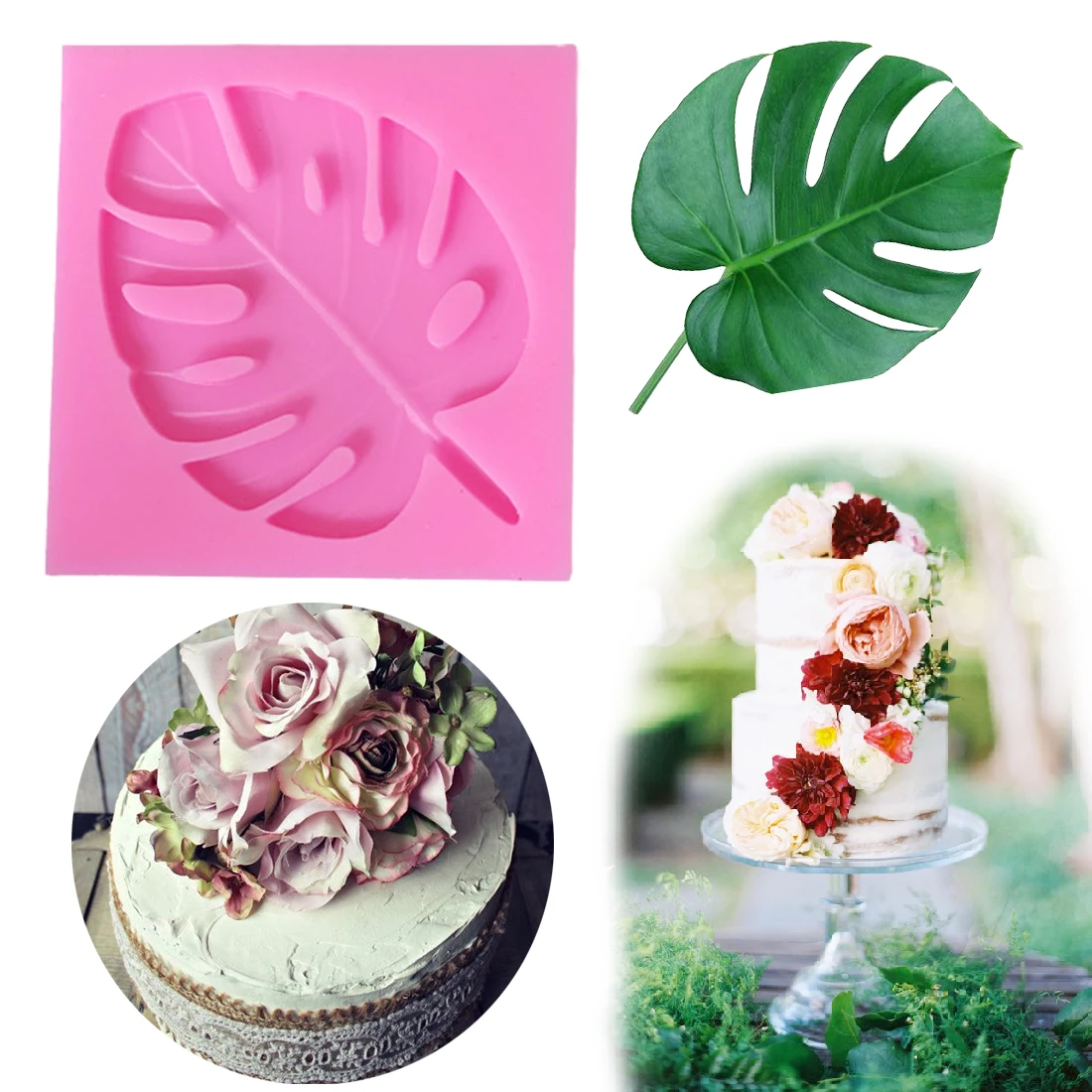 DIY Pastry Tool 1PC Leaves Shape Silicone Chocolate Mold Cake Decorating Tools Soap Mold Wedding