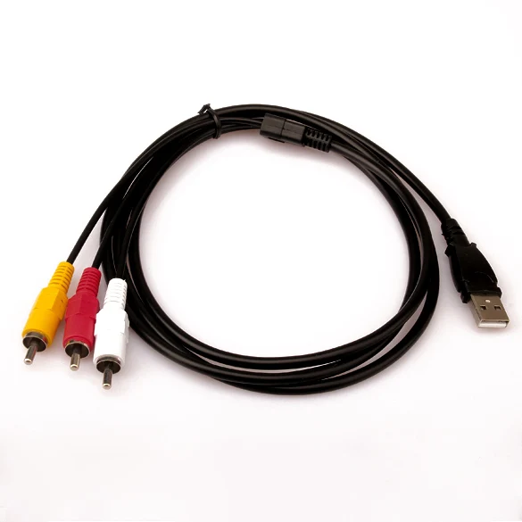 Новинка 1,5 м 5 футов USB 2,0-3 RCA кабель папа-папа AV аудио адаптер Шнур для AV оборудования для HDD плеера