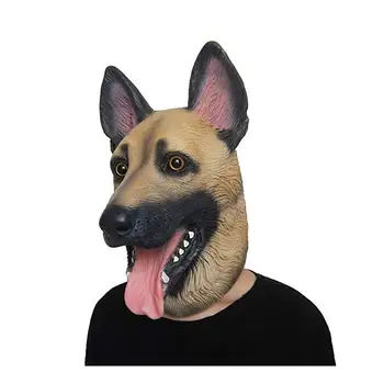 

Dog Head Latex Mask Full Face Adult Mask Breathable Halloween Masquerade Fancy Dress Party Cosplay Costume Lovely Animal Mask