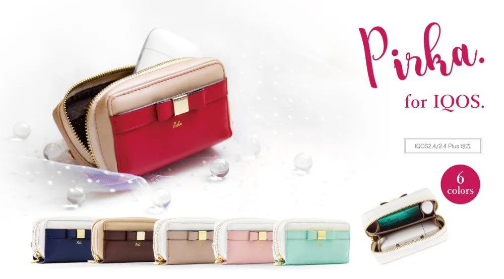 

For IQOS 2.4 Plus 3.0 Case Leather Zipper Bag Cute Bow-knot Women Electronic Cigarette Accessories Bags With Strap Purse Cover