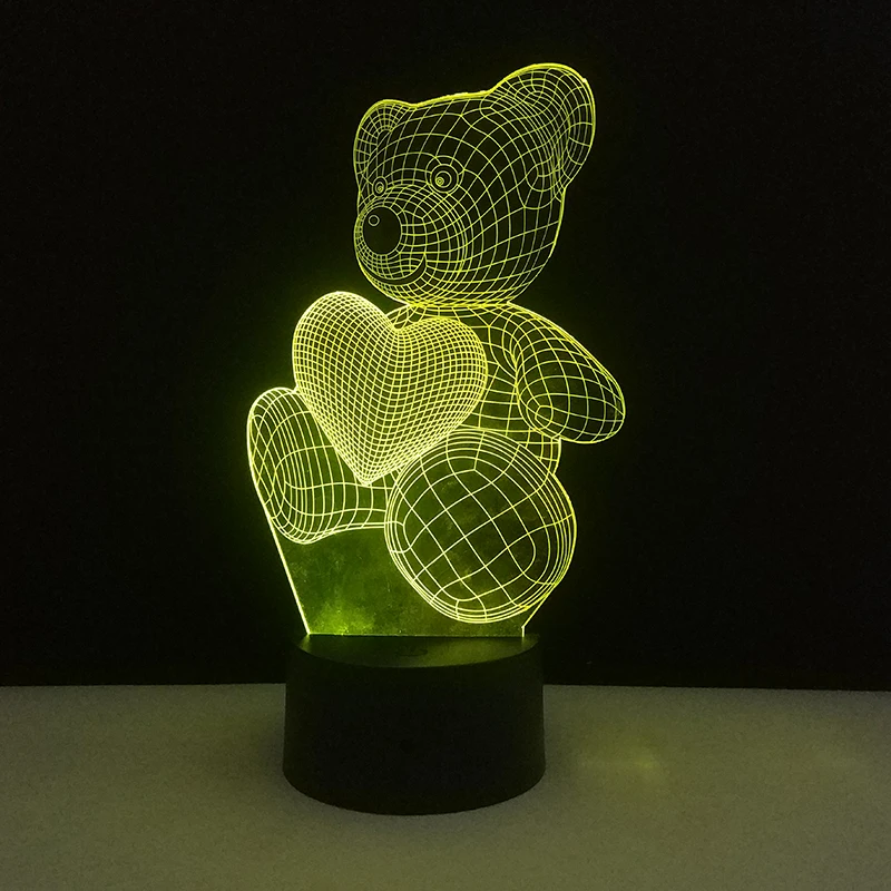 Table Lamp Teddy Bear 7 Colors Change 3D Night Light USB Luminaria LED Touch Dest Lamp Decorative Home Lighting Christmas Gifts Table Lamp Teddy Bear 7 Colors Change 3D Night Light USB Luminaria LED Touch Dest Lamp Decorative Home Lighting Christmas Gifts