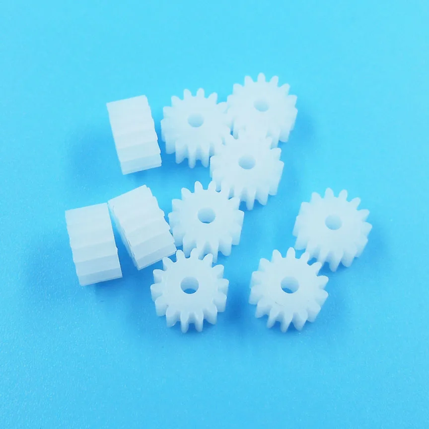 142A 142.5A 143A Gears Modulus 0.5 14 Teeth 2mm (tight) OD 8mm POM Plastic Gear Motor Toy Parts Accessories 10pcs/lot afbeelding
