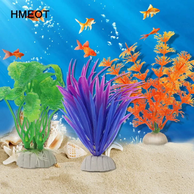 

HMEOT Underwater Artificial Aquatic Plant Ornaments Aquarium Fish Tank Green Water Grass Landscape Green plant Decoration