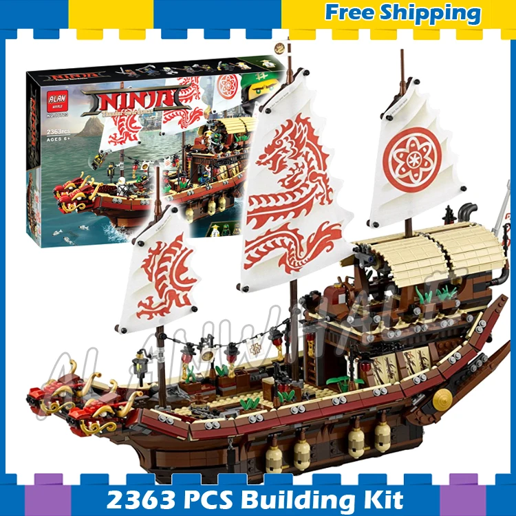 

2363pcs New Edition Ninja Destiny's Bounty Dragon Boat 10723 Model Building Blocks Children Toys Bricks Compatible With lego