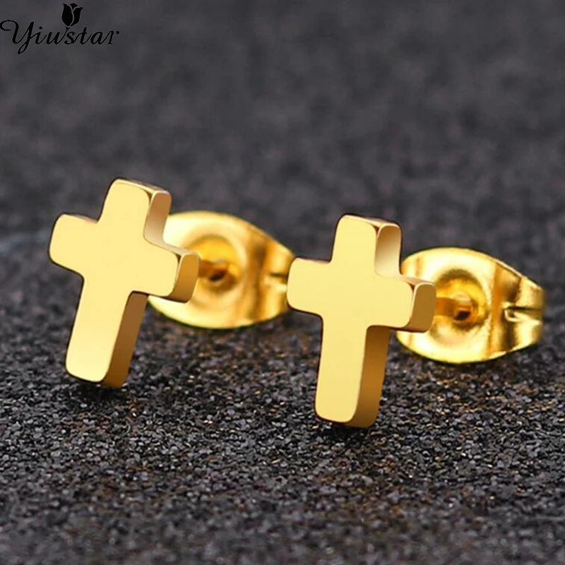 Girls gold cross earrings Clearance