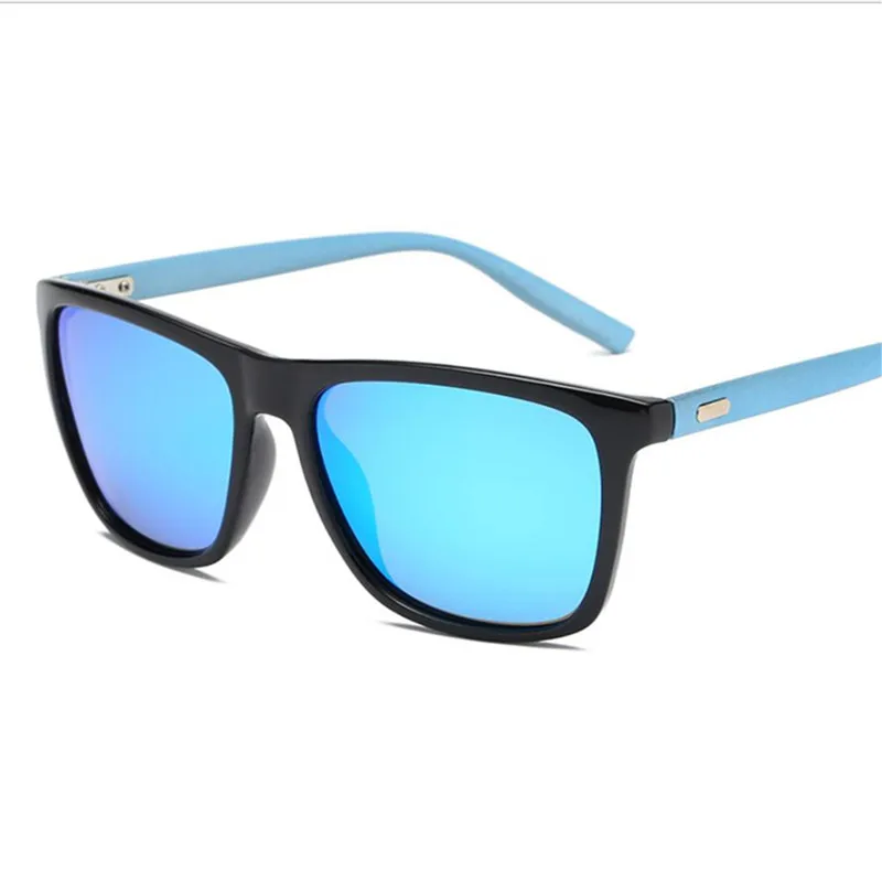 Поляризованные солнцезащитные очки унисекс, квадратные Винтажные Солнцезащитные очки, известный бренд, солнцезащитные очки HD, зеркальные солнцезащитные очки, очки для вождения, S6197 - Цвет линз: 6197-Black blue
