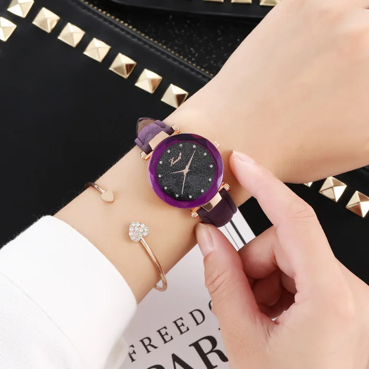 

Fashion star diamond face matte belt ladies watch Quartz Alloy No waterproof Fashion & Casual Alloy