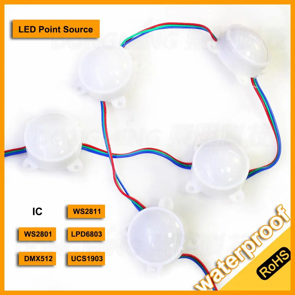 

New arrival DC12V led point light waterproof IP68 6pcs high bright 5050 smd led point lamp WS2801 led pixel module
