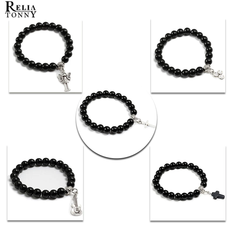 

New Natural Stone Distance Bracelets Women Men Classic Black Charm Bead Bracelet & Bangle Wristband Jewelry Gift Mujer Pulseras
