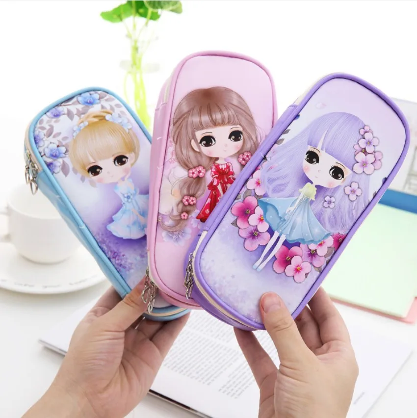 Чехол для карандашей Kawaii Girls милые животные большая емкость пенал ручка коробка