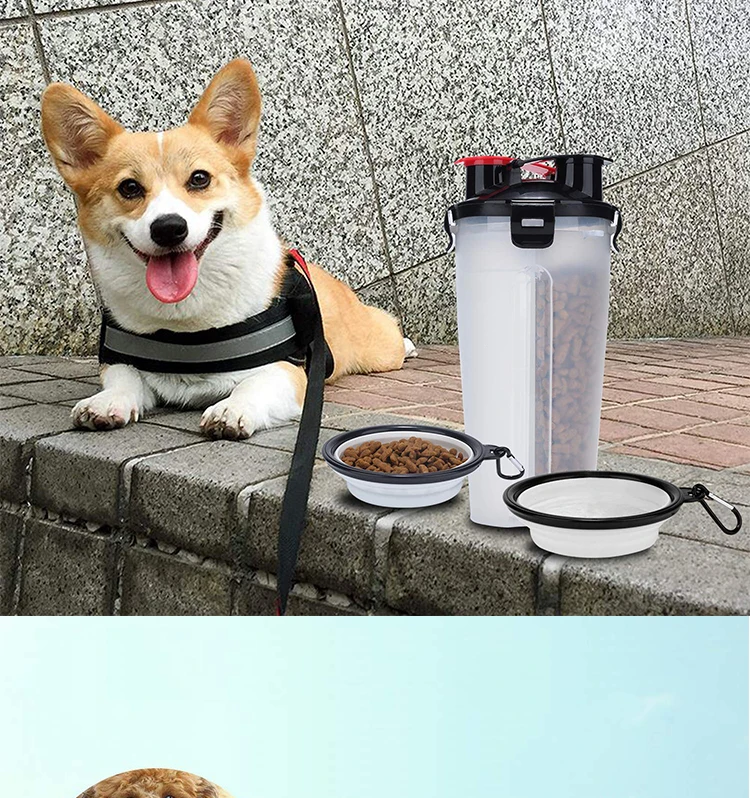 Outdoortableware бутылка для воды для собак forWalking и Еда контейнер 2 in1 с собакой воды складная миска, дорожная сумка для собак waterdispenser
