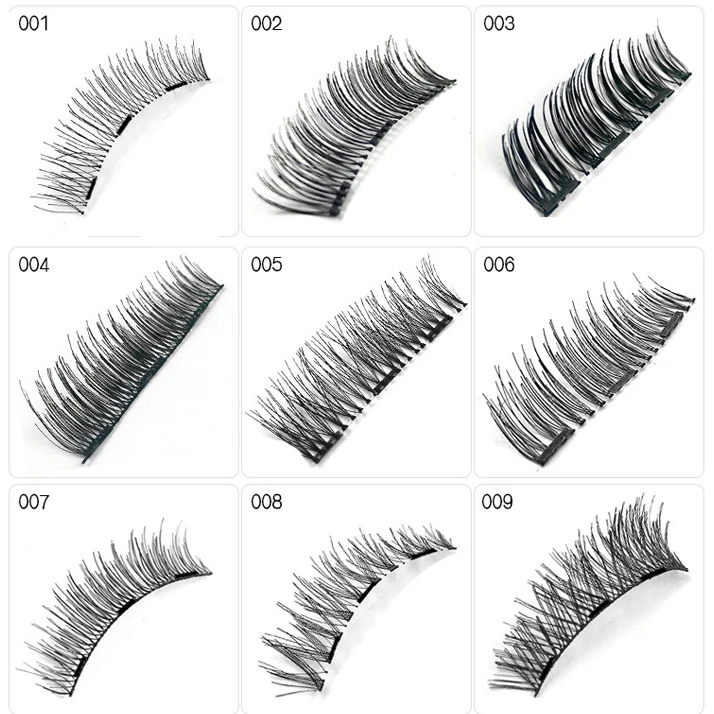 

4pcs/Pair 3 Magnets Eyelashes False Eyelashes on magnets Reusable 3D Magnetic Extension Fake Eye Lashes Soft Easy Wear Dropship