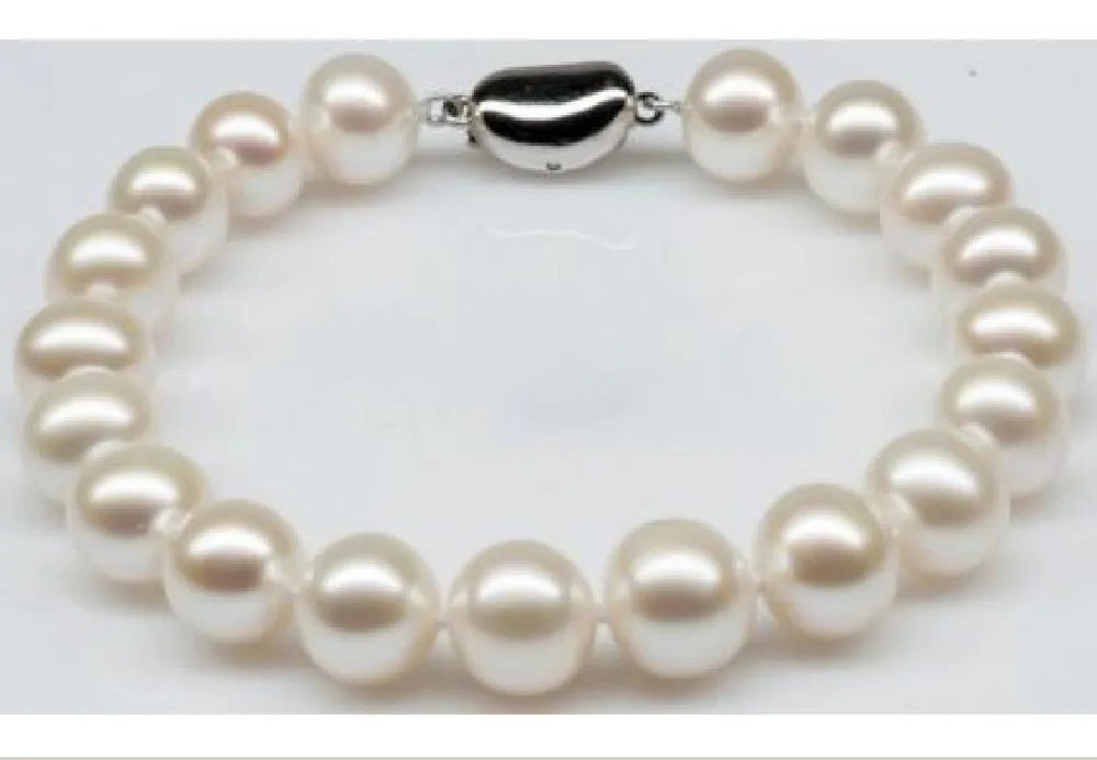 

real charming AAA Akoya +10-11mm white natural pearl bracelet 7.5 INCH ^^^@^Noble style Natural Fine jewe SHIPPING 5.25