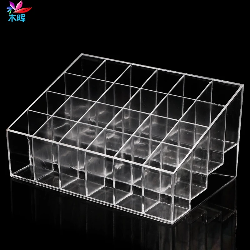 

Clear 24 Lipstick Holder Display Stand Rack for Cosmetics Jewelry Display Box Makeup Organizer