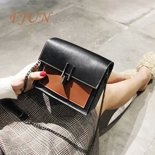 Fjun 2018 remache cinturón botón mano femenina Bolsas paneles Cadenas mujeres Bolsos de hombro diseño de la marca PU de cuero crossbody bolso señora bolso