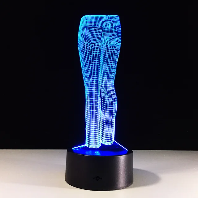 Pants Led Night Light Blue Jeans Shape Illusion Bedroom Table Pants Led Night Light Blue Jeans Shape Illusion Bedroom Table Lamp 7 Colors Changing Clothing Decor Party Gift