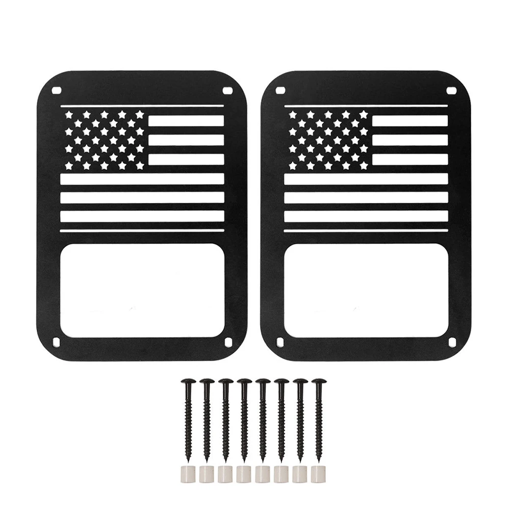 

Pair Rear Tail Light Cover American Flag Lamp Guards Tail Lamp Protector for 07-18 Jeep Wrangler JK Auto Accessories