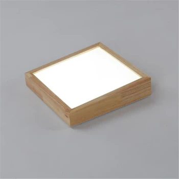 

Japanese Style Single Head Contracted Geometric LED Solid Wood Living Room Ceiling Light Bedroom Ceiling Lamp Free Shipping