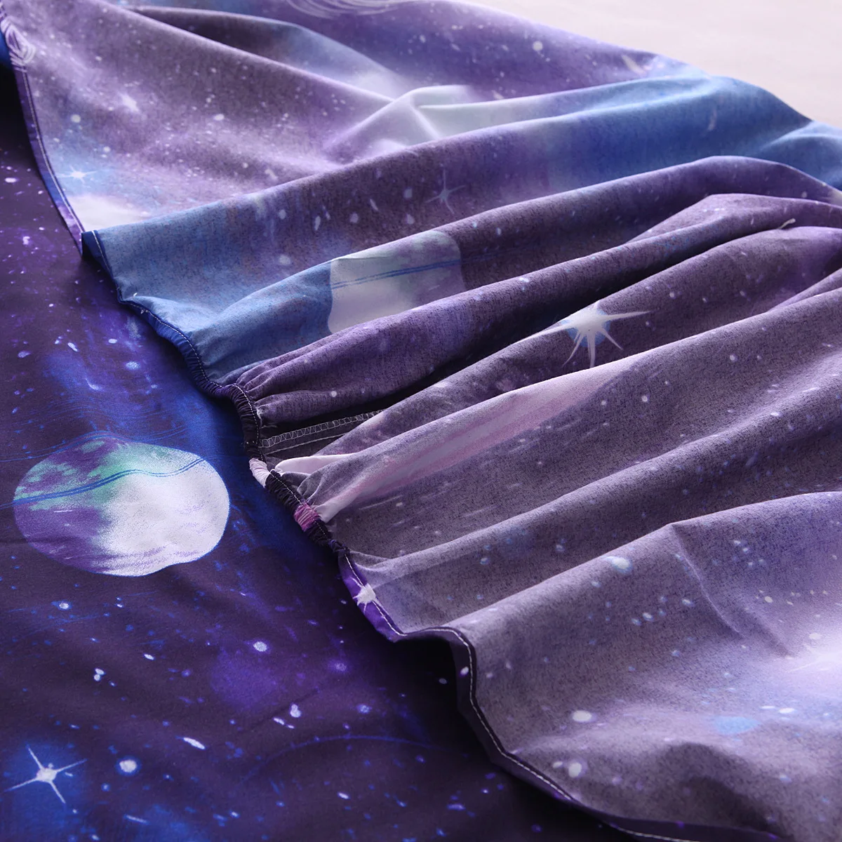 Вселенная 3D принт постельных принадлежностей современный Galaxy плоский лист 40 см простыня+ простыни+ наволочка звездное небо постельное белье Полный размер