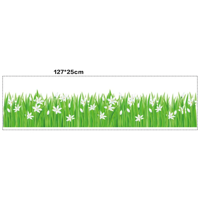PVC Skirting Wall Stickers balcony nursery flowers baseboard Butterfly