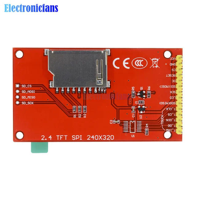 Módulo de puerto serie LCD TFT SPI 2,4x240, 320 pulgadas, adaptador de 5V/3,3 V, PBC, Micro SD, ILI9341, LED blanco, 2,4 pulgadas Módulo de puerto serie LCD TFT SPI 2,4x240, 320 pulgadas, adaptador de 5V/3,3 V, PBC, Micro SD, ILI9341, LED blanco, 2,4 pulgadas