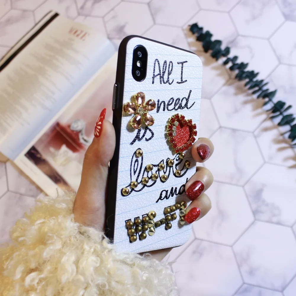 Aoweziic Роскошная любовь WiFi ивовые ногти экстравагантная дрель для iphone X XR XS MAX