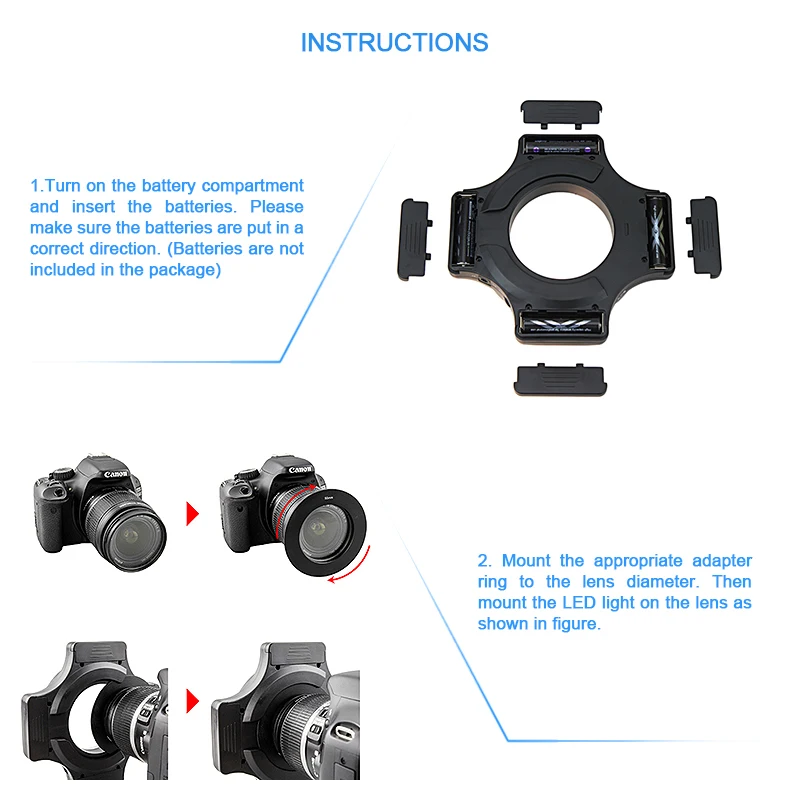 JJC фото/Студия DSLR видео вспышка камера Speedlite лампы кольцевой светильник светодиодный макро для Nikon/Canon/sony/Pentax/samsung/Olympus/Fuji