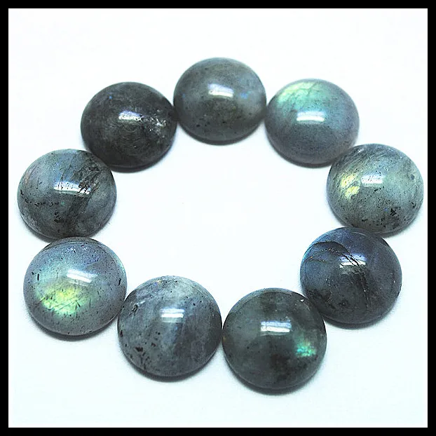 

10pcs Natural Import Labradorite Stone Cabochon Beads accessories jewelry base parts6mm 8mm 10mm 12mm 14mm 16mm 18mm Coin shapes