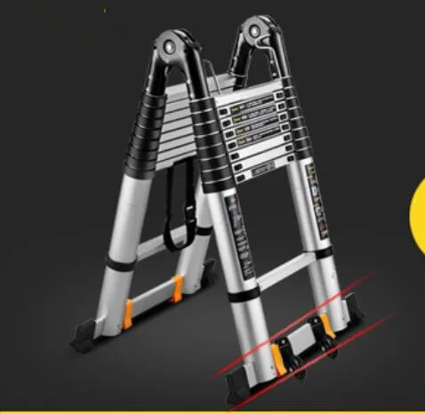 3,25 м+ 3,25 м Портативная Алюминиевая аллоителескопическая лестница с шарниром многофункциональная Выдвижная Прямая Лестница регулируемая лестница