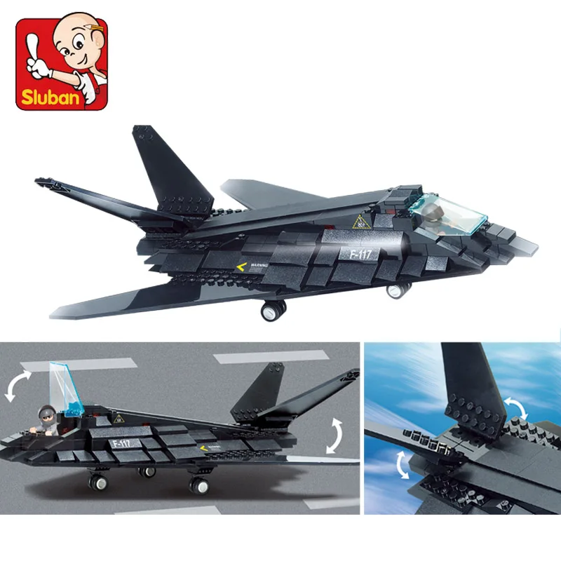 

0108 209pcs Aircraft F-117A Attack Constructor Model Kit Blocks Compatible LEGO Bricks Toys for Boys Girls Children Modeling