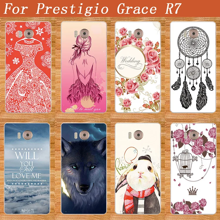 

For Prestigio Grace R7 Phone Case fashion 10 styles SOFT TPU Silicone painted Phone case For Prestigio Grace R7 PSP7501DUO 7501