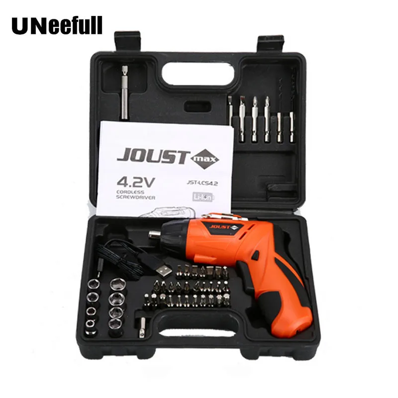Kopen 4.2 v USB interface Huishoudelijke Mini Elektrische Schroevendraaier set Multifunctionele Reparatie Thuisgebruik Compact Opladen Boor elactric gereedschap