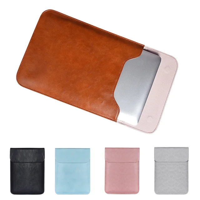 Cheap Soft Leather Laptop Sleeve for Macbook Air Pro 11 13 15 15.6 inch Laptop Bag Notebook Tablet Case For Xiami HP DELL Lenovo Cover