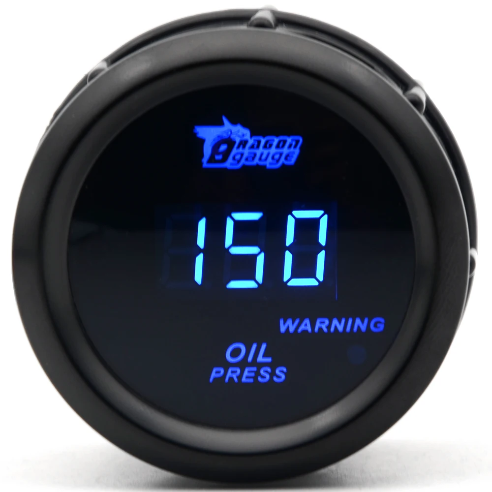 

DRAGON GAUGE 2'' 52MM Oil Pressure Gauge Black Color Digital Blue Led 0-150PSI