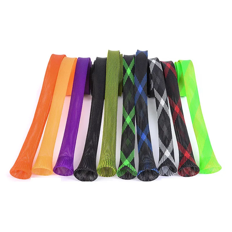 Expanable Fishing Tools Braided Mesh Jacket Wrap Casting Fishing Rod Sleeve Cover Pole Glover Tip Protector Bag Sock jooyoo