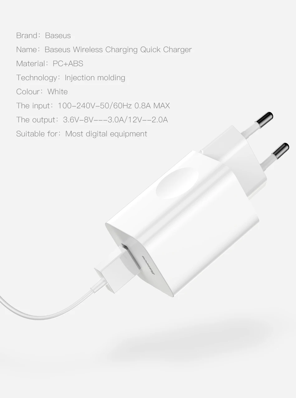 Baseus 24W Quick Charge 3.0 USB Charger for iPhone X xr QC3.0 Xiaomi