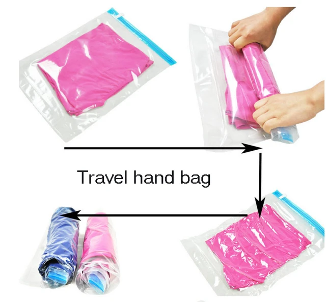 Bolsas de compresión al vacío para ahorro de espacio, bolsa de viaje, bolsa  sellada especial para sujetar ropa, paquete de acabado, paquete de viaje -  AliExpress